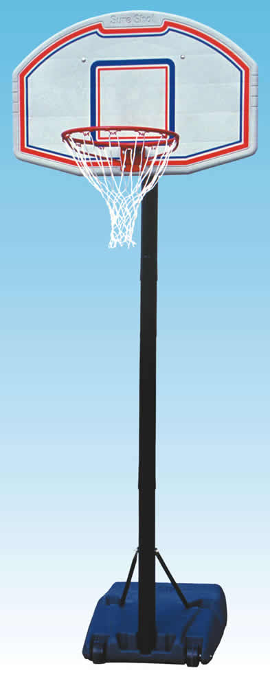 Mezzo impianto basket/minibasket con zavorra riempibile, altezza reg. manualmente mod. Chicago.