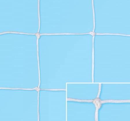 Coppia reti calcio treccia 100% polietilene stabilizzato U.V. diam. 4 mm., maglia 12x12 cm., lavorazione con nodo