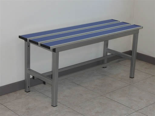 Panca in ALLUMINIO sez. 30x30 mm. doghe in alluminio con inserto PVC, 1 mt. solo seduta.