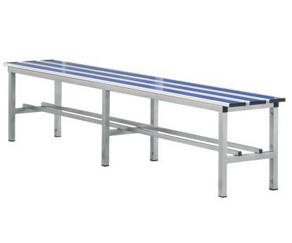Panca in ALLUMINIO sez. 30x30 mm. doghe in alluminio con inserto PVC, 2 mt. solo seduta.