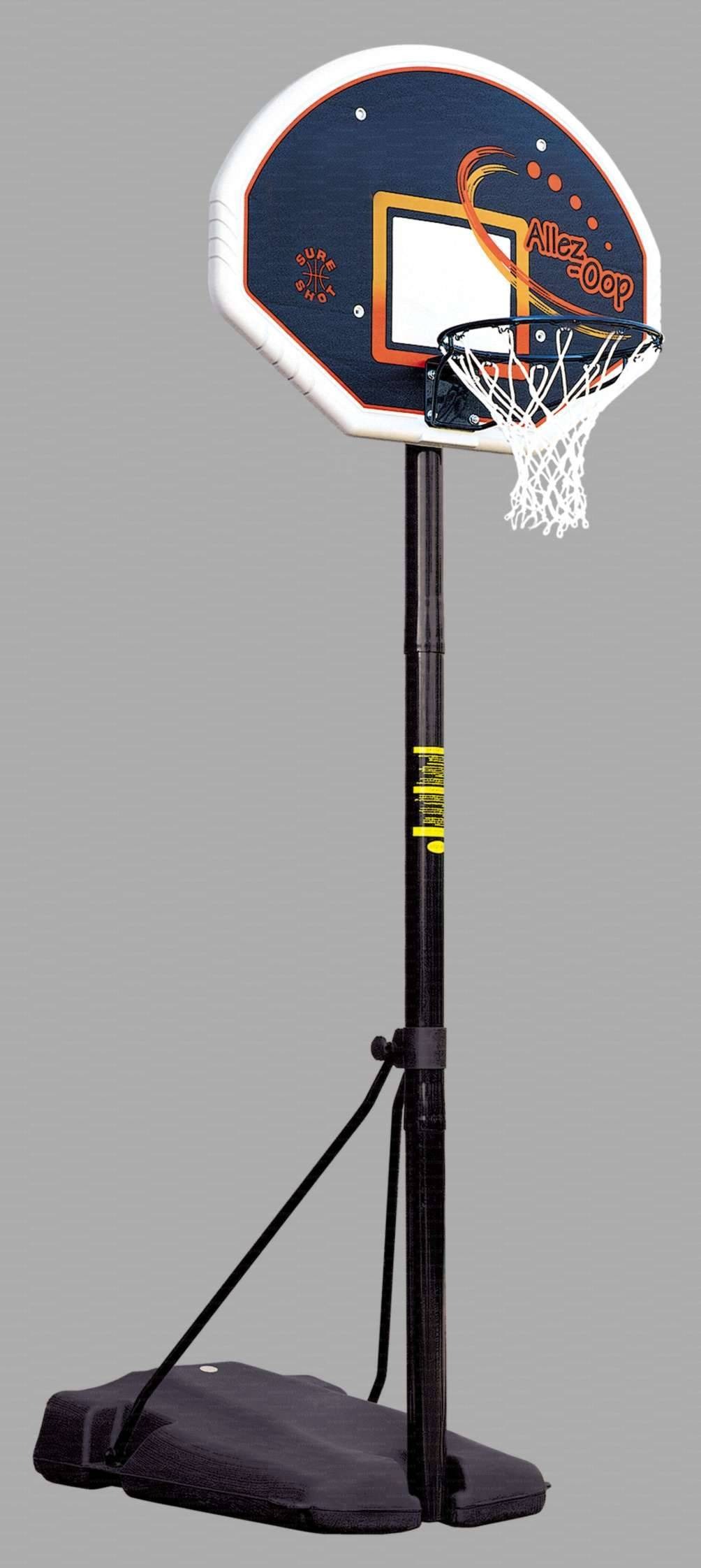 Mezzo impianto minibasket a norme UNI-EN 1270, con zavorra riempibile altezza reg. da 120 a 261 cm. manualmente mod. Boston