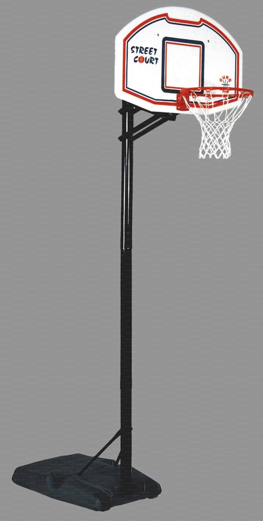 Mezzo impianto basket/minibasket con zavorra riempibile nuovo sistema a scatto per posizionamento altezza tabellone mod. Los Angeles.